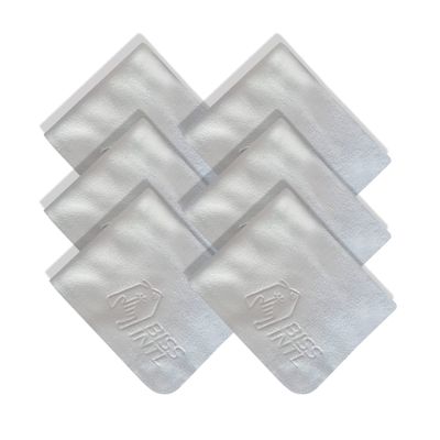 BISS INTL Suede Microfiber Cleaning Cloths for Glasses 6-Pack (Light Gray) - All-Purpose Soft Cloth, Scratch Free, Smudge Free, Cleans Glasses, Phone, iPad, Laptops, TV Screens [6" x 7"]