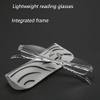 FREAZE Striped Temples Eyewear Rimless Reading Glasses Unisex Portable Eyeglasses Light Weight Readers With Glasses Case 1.0x (Color : Green, Size : 3.0+) view 3
