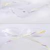 FREAZE Striped Temples Eyewear Rimless Reading Glasses Unisex Portable Eyeglasses Light Weight Readers With Glasses Case 1.0x (Color : Yellow, Size : 2.5+) view 2