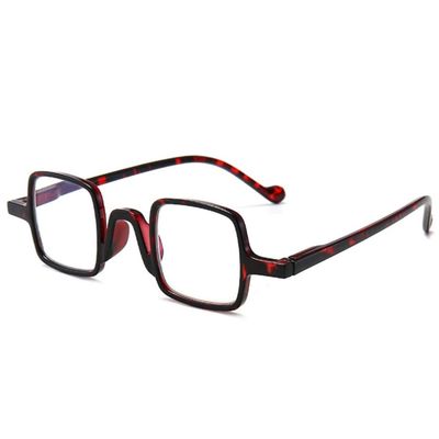 FREAZE Square Eyewear Tortoiseshell Reading Glasses for Men Women, Light Weight Computer Readers Antique Portable Eyeglasses +2.5 (Color : Red, Size : +2.5)