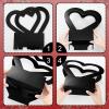 Sinmoe 12 Pcs Valentines Heart Shaped Boxes for Flowers Valentines Flower Gift Bag Wedding Empty Bouquet Gift Bags with Handle Folding Basket for Bridal Baby Shower Party Supply(Black) view 4