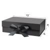 DaiUni 13"X9"X4" Large Black Magnetic Gift Box with Lid and Ribbon for Presents view 2