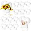 Sinmoe 12 Pcs Valentines Heart Shaped Boxes for Flowers Valentines Flower Gift Bag Wedding Empty Bouquet Gift Bags with Handle Folding Basket for Bridal Baby Shower Party Supply(White) view 1