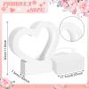 Sinmoe 12 Pcs Valentines Heart Shaped Boxes for Flowers Valentines Flower Gift Bag Wedding Empty Bouquet Gift Bags with Handle Folding Basket for Bridal Baby Shower Party Supply(White) view 2