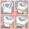 Sinmoe 12 Pcs Valentines Heart Shaped Boxes for Flowers Valentines Flower Gift Bag Wedding Empty Bouquet Gift Bags with Handle Folding Basket for Bridal Baby Shower Party Supply(White) view 3