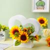 Sinmoe 12 Pcs Valentines Heart Shaped Boxes for Flowers Valentines Flower Gift Bag Wedding Empty Bouquet Gift Bags with Handle Folding Basket for Bridal Baby Shower Party Supply(White) view 4