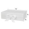 DaiUni 13"X9"X4" Large White Magnetic Gift Box with Lid and Ribbon for Presents view 2