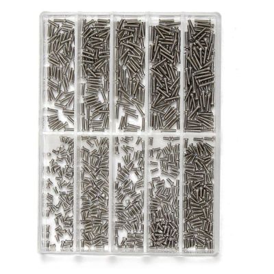 TECKEEN 1 Box Multi Sizes Steel Eyeglass Jewelry Watch Repair Screw Set Screws Kit Appro.600pcs