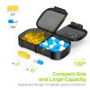 AUVON XL Weekly Pill Organizer 2 Times a Day, Pill Box 7 Day with One-Side Large Openings for Easy to Use, Black Privacy Protection AM PM Pill Case for Medication, Vitamins, Fish Oils, Supplements view 2