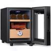 KingChii 16L Electric Cigar Humidors, Temperature Control Cabinet with Spanish Cedar Wood Shelves & Drawer Hygrometer Gifts for Men (100 Counts Capacity) view 1