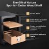 KingChii 16L Electric Cigar Humidors, Temperature Control Cabinet with Spanish Cedar Wood Shelves & Drawer Hygrometer Gifts for Men (100 Counts Capacity) view 4