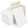 100 Pcs White and Gold napkins, Dinner Paper Napkins Disposable Hand Towels for Bathroom, Soft, Absorbent, Gold Party Wedding Napkins for Kitchen, Parties, Dinners or Events (Yellow, 100) view 1