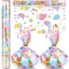 Gueevin Easter Cellophane Wrap Roll Easter Wrapping Paper Roll 100 ft x 16 Inch 2.5 Mil Thick Cello Roll Crystal Clear Bunny Egg Cellophane Gift Wrap for Basket Treats Craft Flowers view 1