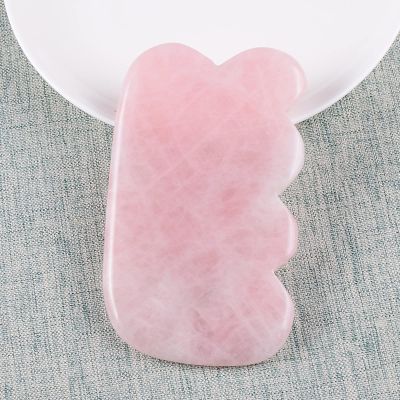 1 Pcs Gua Sha Tool Natural Rose Quartz Skin,95x55x6 Mm