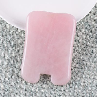 1 Pcs Gua Sha Tool Natural Rose Quartz Skin,80x50x6 Mm