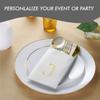 50-Pack Monogrammed Napkins With Pocket For Flatware, 16" x 16" Gold Foil Letter B Disposable Linen-Feel Napkins, Prefolded Silverware Pocket Napkins For wedding, Party Or Baby Shower view 2