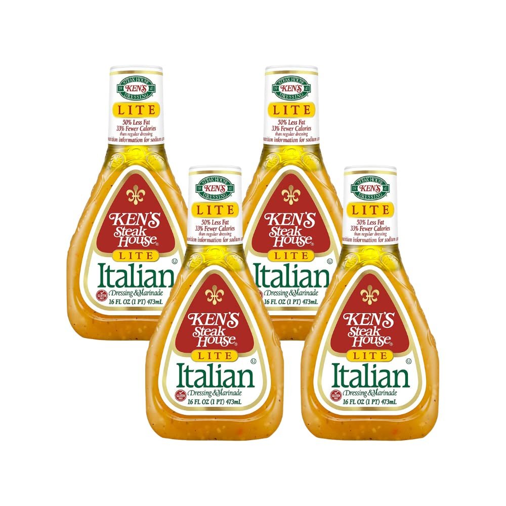 Ken's Steak House Lite Italian Dressing & Marinade, 16 Fl Oz (Pack of 4)