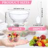 Amyhill 200 Pack 3 oz Clear Mini Plastic Bowls with 200 Pcs Spoons Disposable Ice Cream Bowls Bulk for Candy Salad Soup Snacks Weddings Party Catering Home Supplies view 2