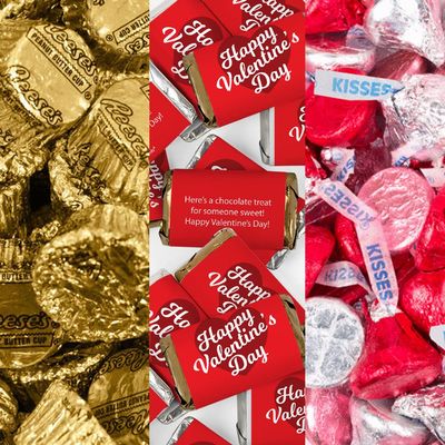 200pcs Personalized Valentine's Day Candy Party Favors Chocolate Kit (3lbs, Approximately 200Pcs) - Script Heart