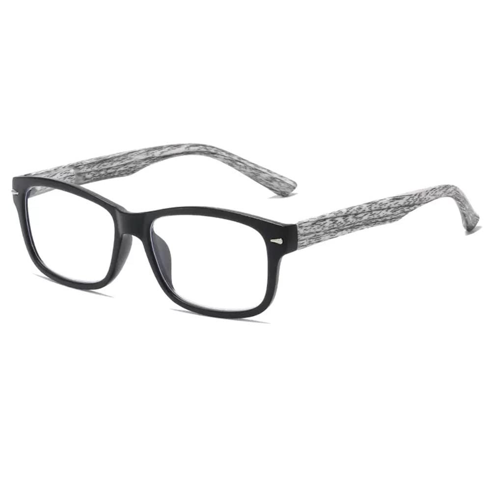 FREAZE Wooden Reading Glasses, Blue Light Proof Readers Eyeglasses With Striped Temples PC Frame For Men And Women 1.0x 2.0x (Color : White, Size : +2.5)
