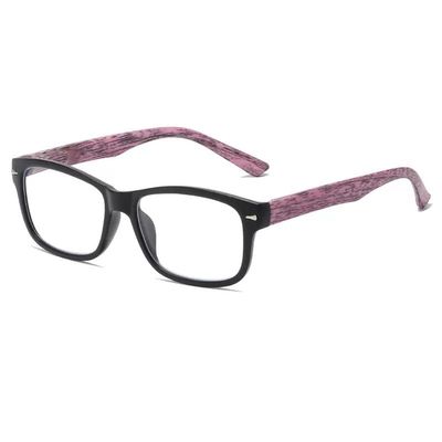 FREAZE Wooden Reading Glasses, Blue Light Proof Readers Eyeglasses With Striped Temples PC Frame For Men And Women 1.0x 2.0x (Color : Purple, Size : +2.0)