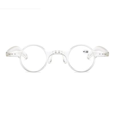 FREAZE Small Round Eyeglasses HD Readers Fashion Women Reading Glasses Blue Light Blocking Computer Eyewear Men Light Weight (Color : Clear, Size : 3.5X)