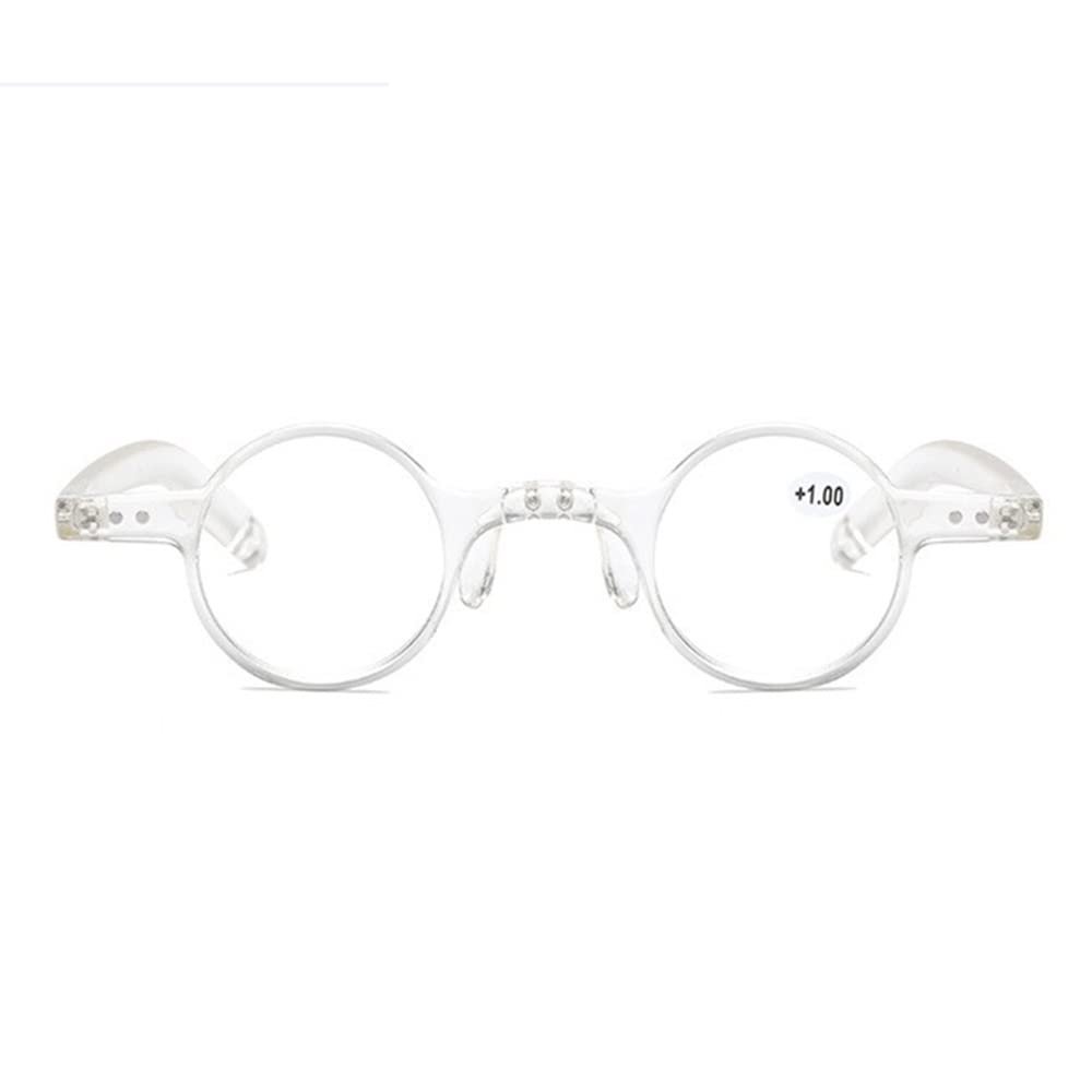 FREAZE Small Round Eyeglasses HD Readers Fashion Women Reading Glasses Blue Light Blocking Computer Eyewear Men Light Weight (Color : Clear, Size : 3.5X)