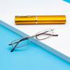 FREAZE Mini Reading Glasses Compact Readers Portable Eyeglasses Light Weight Eyewear With Pen Clip Case Metal Frame +2.0 (Color : Gold, Size : +1.0) view 1
