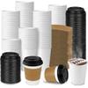 Ginkgo 100-Pack 8 oz Thickened Disposable Coffee Cups with Lids and Sleeves, To Go Cups for Hot Beverages, Perfect for Hot Coffee, Cocoa, and Chocolate view 1