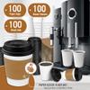 Ginkgo 100-Pack 8 oz Thickened Disposable Coffee Cups with Lids and Sleeves, To Go Cups for Hot Beverages, Perfect for Hot Coffee, Cocoa, and Chocolate view 2