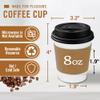 Ginkgo 100-Pack 8 oz Thickened Disposable Coffee Cups with Lids and Sleeves, To Go Cups for Hot Beverages, Perfect for Hot Coffee, Cocoa, and Chocolate view 4