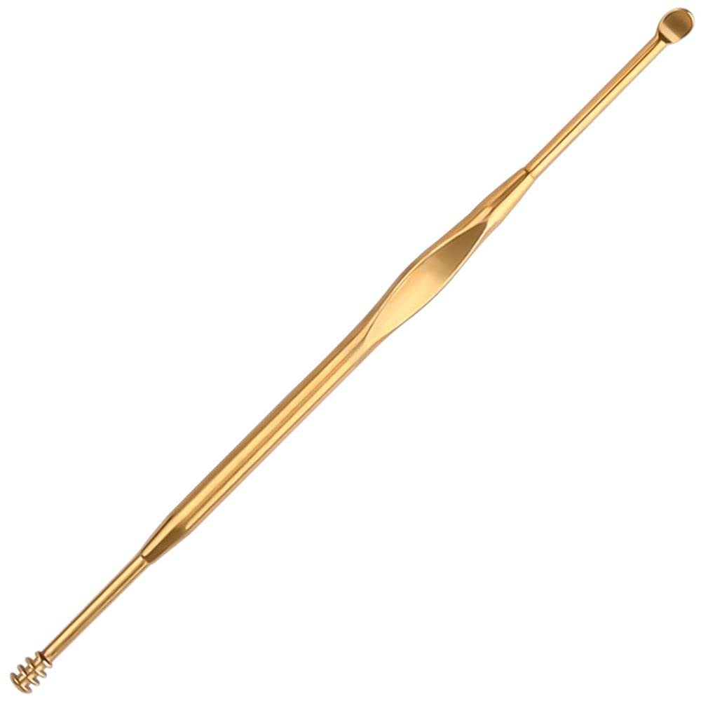 Ear Wax Removal Ear Wax Pickers Portable Ear Spoon Beauty Tools Ear Care Tool Stainless Steel Ear Curette Multifunction Health Care(Gold2)