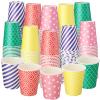 Patelai 120 Pack 9 oz Paper Cups, Multicolor Disposable Hot/cold Beverage Drinking Cups, Dot Striped Coffee Paper Glass for Party, Picnic, Travel, Events, Graduation, Wedding, Birthday view 1