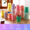 Patelai 120 Pack 9 oz Paper Cups, Multicolor Disposable Hot/cold Beverage Drinking Cups, Dot Striped Coffee Paper Glass for Party, Picnic, Travel, Events, Graduation, Wedding, Birthday view 4