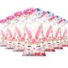 100 Pcs Bunny Birthday Cellophane Treat Bags Easter Bunny Candy Gift Bags Watercolor Flowers Goodie Bags with 100 Twist Ties for Girls Baby Shower Spring Themed Party Favor Supplies view 1