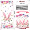 100 Pcs Bunny Birthday Cellophane Treat Bags Easter Bunny Candy Gift Bags Watercolor Flowers Goodie Bags with 100 Twist Ties for Girls Baby Shower Spring Themed Party Favor Supplies view 2