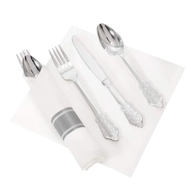 CALLARON 2sets Disposable Silverware Kit Includes Forks Spoons and Napkins for Weddings Parties and Picnics Compact Tableware for Home Restaurant and Outdoor Use