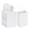 RACETOP White Paper Bags with Handles Bulk,8"x4.5"x10.8" 50Pcs,Kraft Paper Bags Party Favor Bags Shopping Bags Kraft Bags White Paper Gift Bags with Handles Bulk view 1