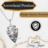 Amazing Gemstone Silver Coated Fancy Jasper Arrowhead Necklace - Men's & Women's Arrowhead Necklace - Gifts for Men, Teen Boys - Stocking Stuffers view 3