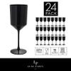 LUXE PARTY 24 Pack Disposable Wine Glasses | 11oz. | Premium Plastic | One Piece |Goblets | Parties | Weddings | Black view 2