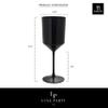 LUXE PARTY 24 Pack Disposable Wine Glasses | 11oz. | Premium Plastic | One Piece |Goblets | Parties | Weddings | Black view 4