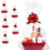 Upper Midland Products [5PK Large Red Baskets For Gifts Empty To Fill| Bulk Gift Basket Kit- 10x12' Big Basket | 5 Cellophane Bags | 5 Pack Red Pull Bows view 1