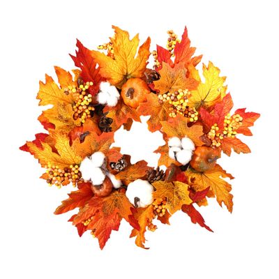 COHEALI Wreaths for Windows Halloween Decor and Decor Beautiful Flower Christmas Wreath with for Decoration Light Home Festival Garland Halloween Leaf Wedding Pumpkin Home Decor