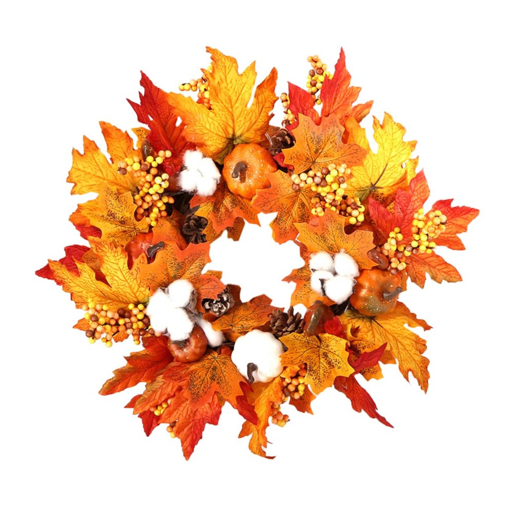 COHEALI Wreaths for Windows Halloween Decor and Decor Beautiful Flower Christmas Wreath with for Decoration Light Home Festival Garland Halloween Leaf Wedding Pumpkin Home Decor