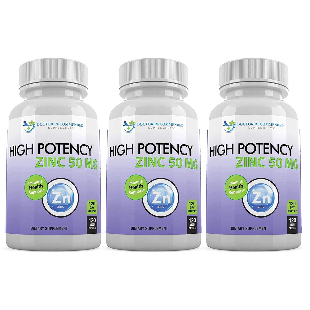 Zinc 50mg - Zinc Picolinate Immune Health Support Supplement 360 Veggie Capsules for Adults and Kids Vitamin, Well-Absorbed High Potency Pure Zinc Supplements - 50mg Per Serving