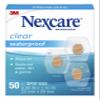 Nexcare Waterproof Clear Bandages, Covers And Protects, 360 Degree Seal Around The Pad Offers Protection Against Water, Dirt, And Germs, 0.88 x 1.1 in, 50 Count(Pack of 3) view 1