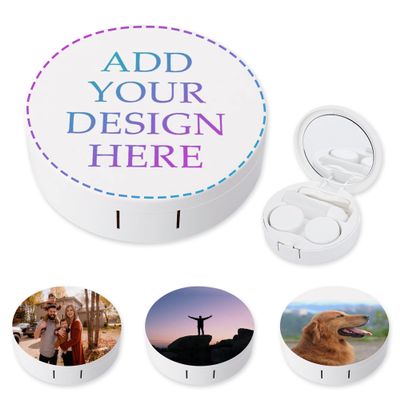 FGHJ Personlized Contact Lens Case with Mirror Custom Contact Box Design Your Own Photo Name Logo Portable Unique Contact Travel Case Kit for Travel Office Daily
