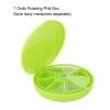 7 Day Pill Case Seven Grids Rotating Pills Box Round 7 Compartments Pills Container Lunch Box for Vitamins and Fish Oils Home Travel (Green), Pill Lunch Box, 7 Grids Rotating Pills Box Seven Grid view 4