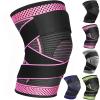 Adjustable Knee Support Brace 1 pack Compression Knee Sleeves for Men Women Use for Meniscus Tear, Arthritis, Tendinitis, Ligament Injury,Weight Lifting, Anti Slip Knee Brace (Rose Red, Small) view 1
