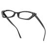 willochra 2pcs Small frame Cat Eye Reading Glasses Bling Rhinestone Magnified Blue Light Blocking Reader Glasses UV400 (2pcs-black&leopard, 1.5, multiplier_x) view 3